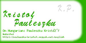 kristof pauleszku business card